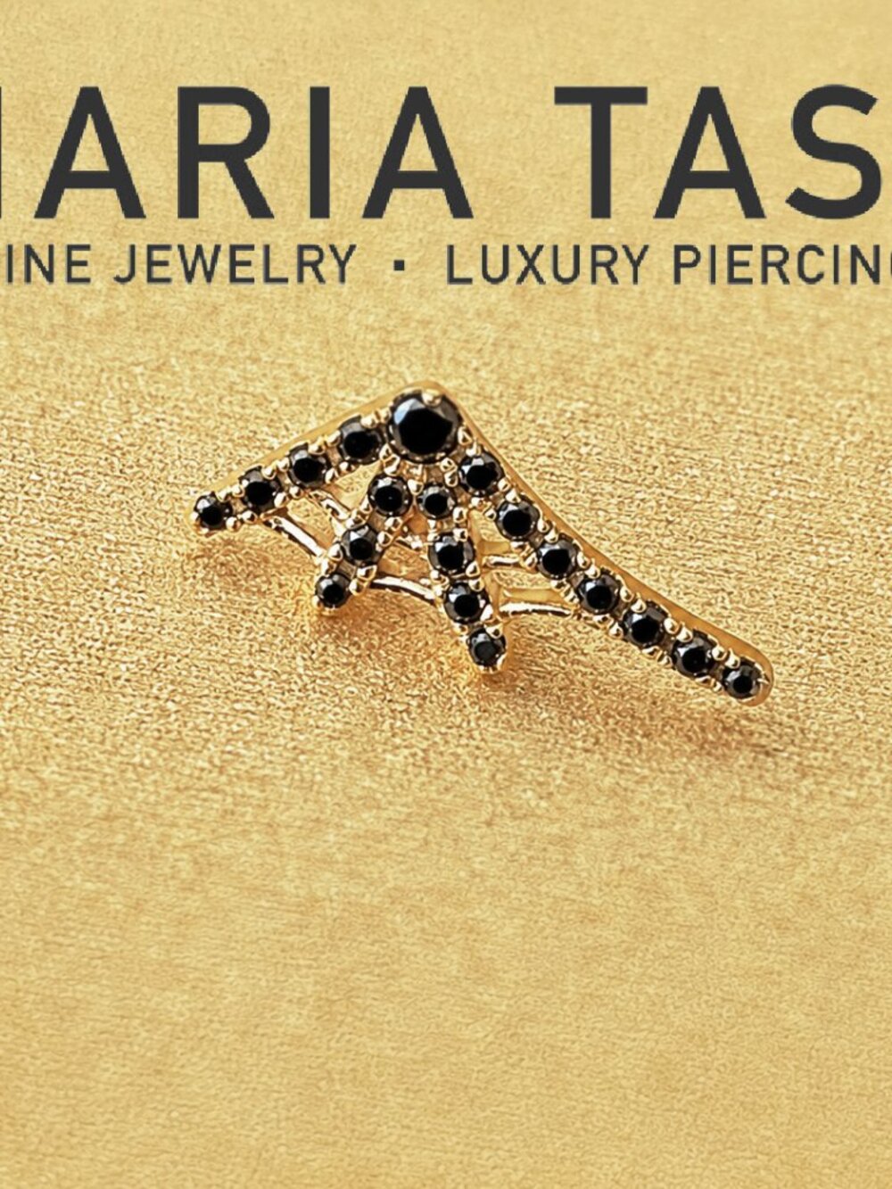 Maria Tash 14k Rose Gold Black Diamond Spiderweb Threaded End